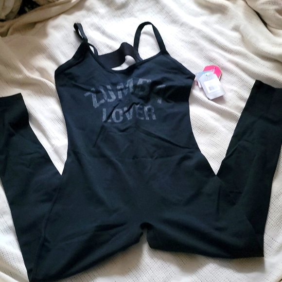 COPY - Zumba Wear Zumba Glam Open Back Black Bodysuit  in L Lovely - Picture 6 of 13